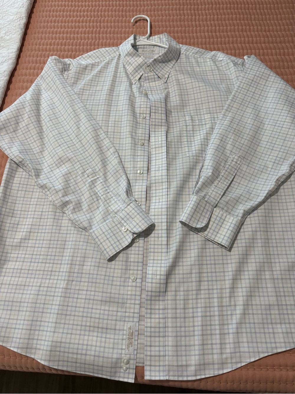 Men's Long-Sleeve Plaid Dress Shirt - Light Blue/Gray